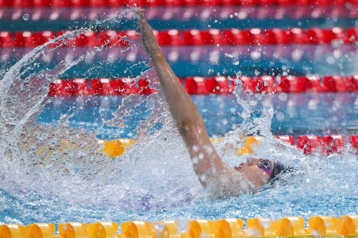 Britain's Bethany Firth en route to a silver medal in the women's 100m backstroke S14 final at the World Para Swimming Championships on Sept 22, her first competition in two years.