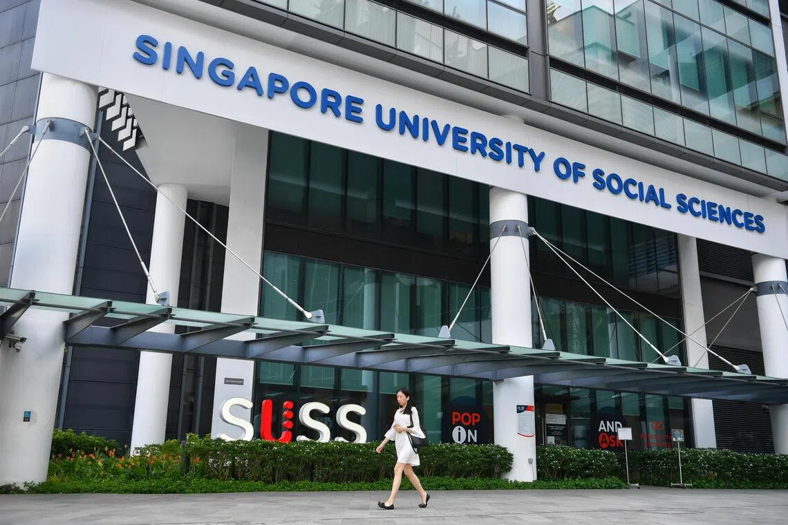 Student at the Singapore University of Social Sciences (SUSS) on March 12, 2020.