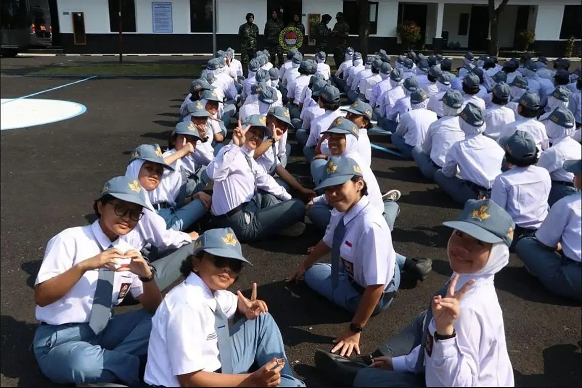 Students at SMA Taruna Nusantara, a prestigious boarding school in Magelang, Central Java, which has groomed many Indonesian professionals.