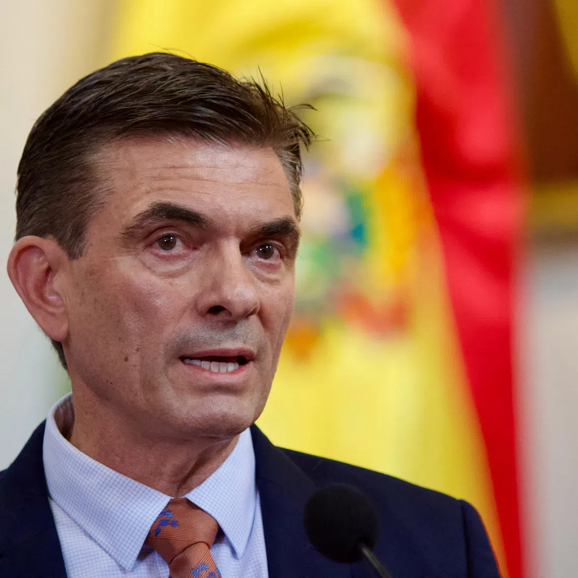 Bolivia's President-elect Rodrigo Paz delivers a speech after receiving his credentials from the Electoral Tribunal at the Casa de la Libertad in Sucre, Bolivia, November 5, 2025. Patricio Crooker/Office of President-elect Rodrigo Paz/Handout via REUTERS. THIS IMAGE HAS BEEN SUPPLIED BY A THIRD PARTY. NO RESALES. NO ARCHIVES.