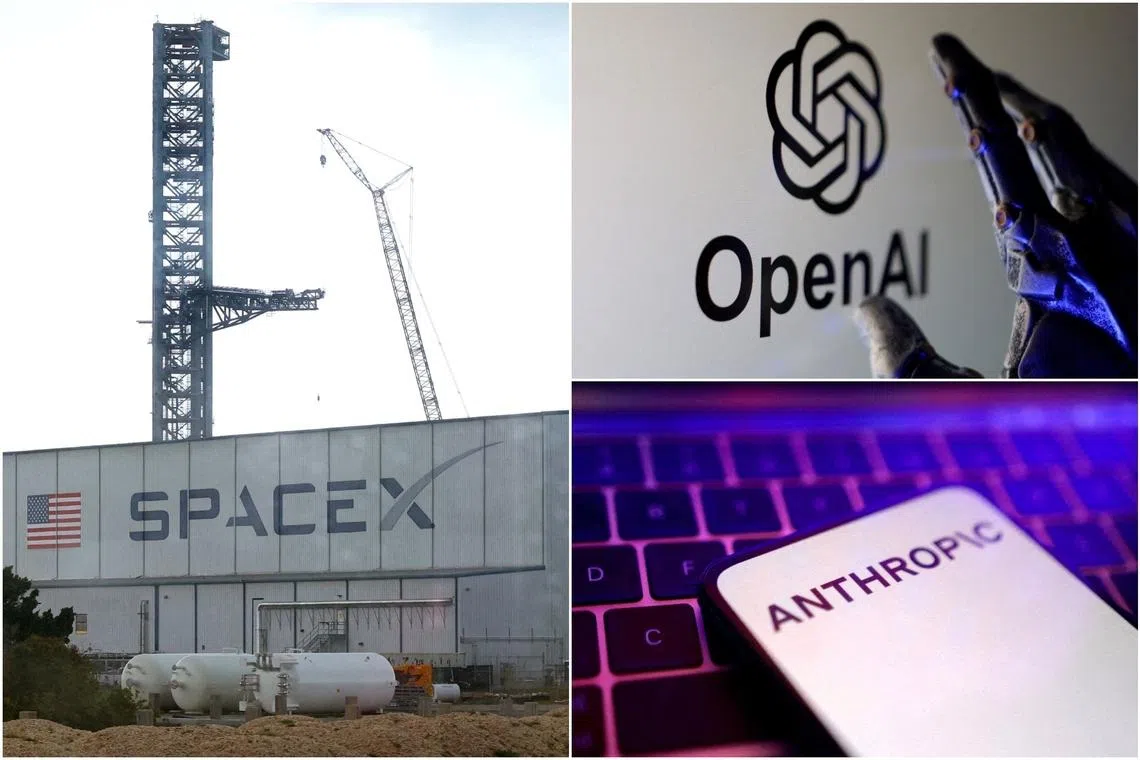 SpaceX, OpenAI and Anthropic are likely to be valued at more than US$1 trillion, making them instant heavyweights in global equity markets.