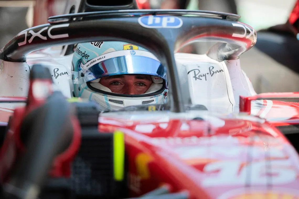 Formula One F1 - Miami Grand Prix - Miami International Autodrome, Miami, Florida, United States - May 1, 2026 Ferrari's Charles Leclerc during practice REUTERS/Brian Snyder