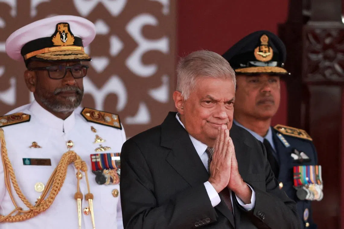 FILE PHOTO: Sri Lanka's President Ranil Wickremesinghe attends the country's 76th Independence Day celebrations in Colombo, Sri Lanka February 4, 2024. REUTERS/Dinuka Liyanawatte/File Photo