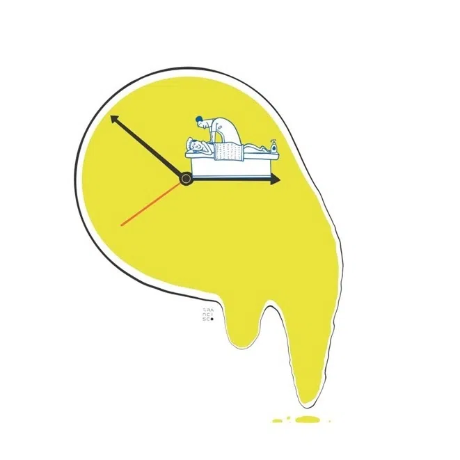 The writer says that conversations spill easily from the rhythm of human touch. 