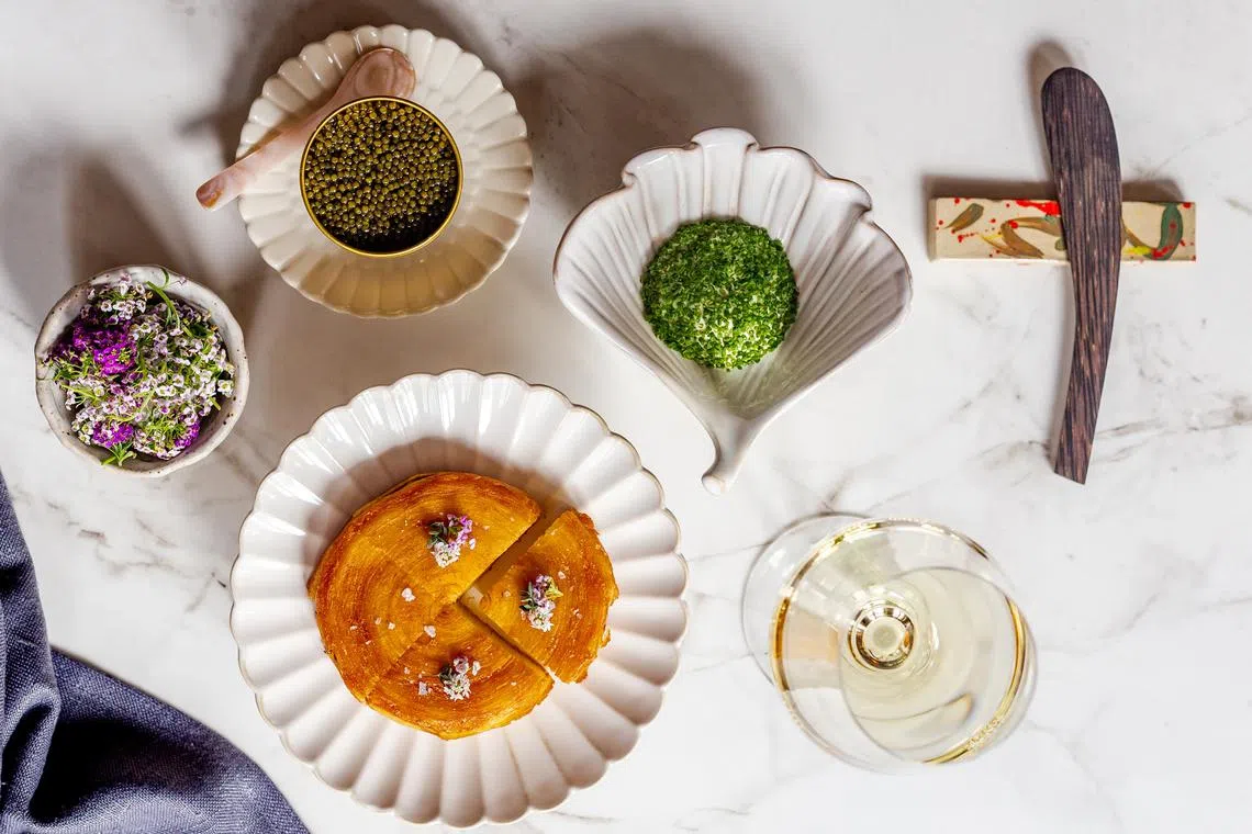 Potato roulade with wasabi skyr and caviar at Appetite.