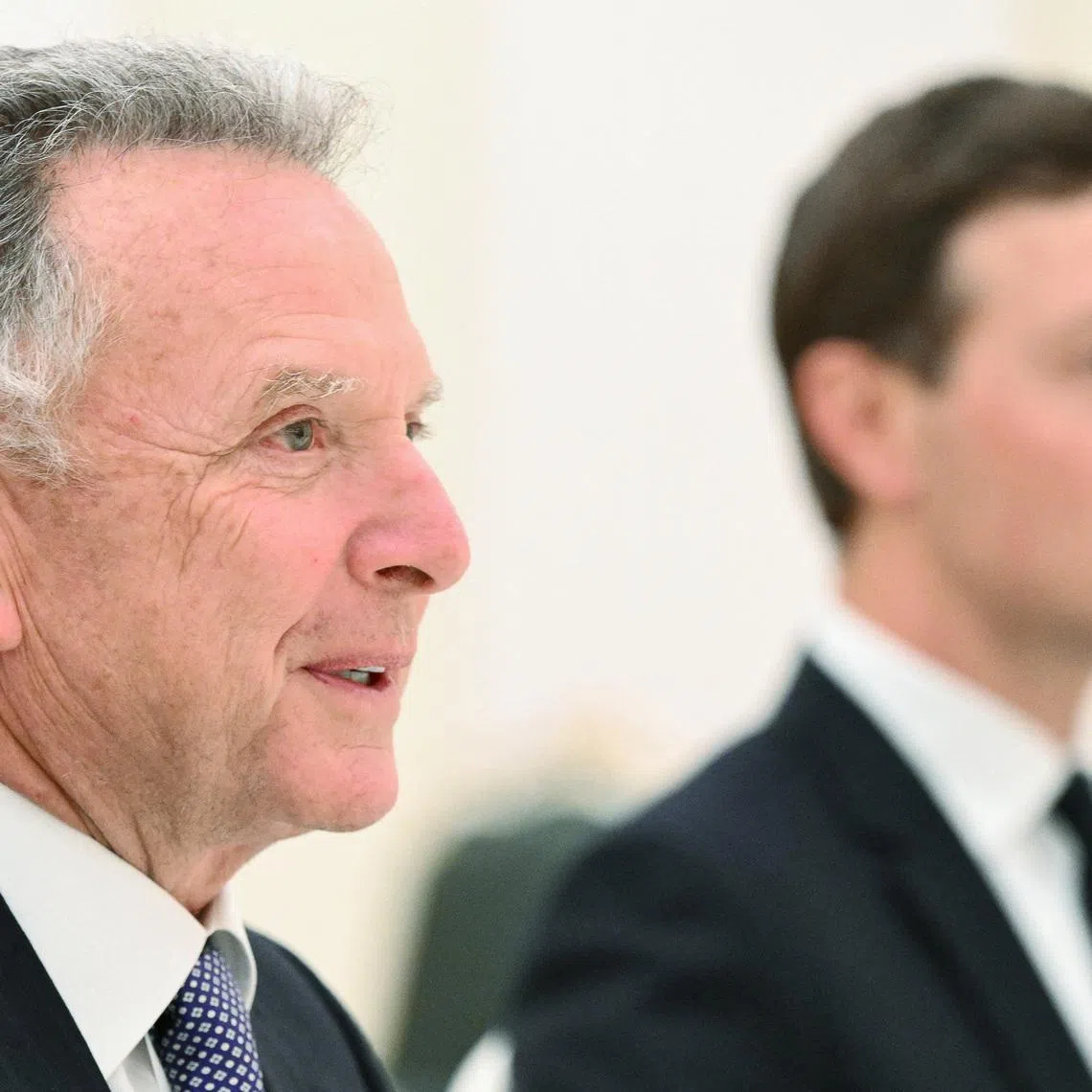 U.S. President Donald Trump's special envoy Steve Witkoff and son-in-law Jared Kushner attend a meeting with Russian President Vladimir Putin at the Kremlin in Moscow, Russia, December 2, 2025. Sputnik/Kristina Kormilitsyna/Pool via REUTERS