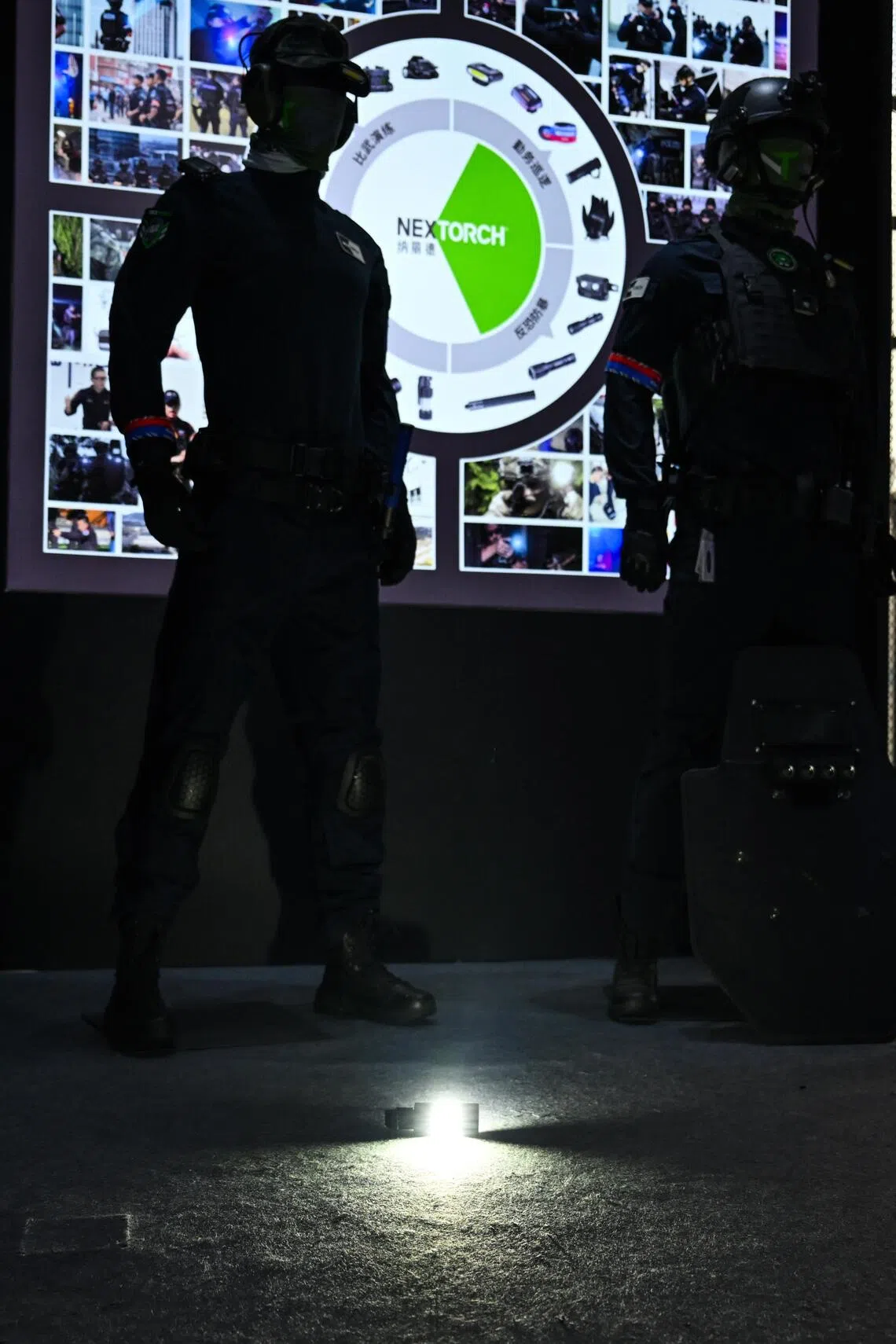 Nextorch’s ND30B tactical distraction device, which is shaped like a grenade, which can unleash a 11,000 lumens of light and a 130 decibel siren to distract assailants.
