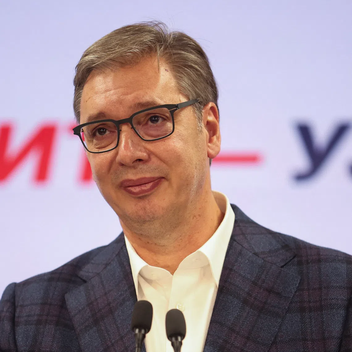 Serbia's former President and the ruling Serbian Progressive Party (SNS) prime ministerial candidate Aleksandar Vucic concedes defeat during the parliamentary election in Belgrade, Serbia, October 25, 2026. REUTERS/Zorana Jevtic