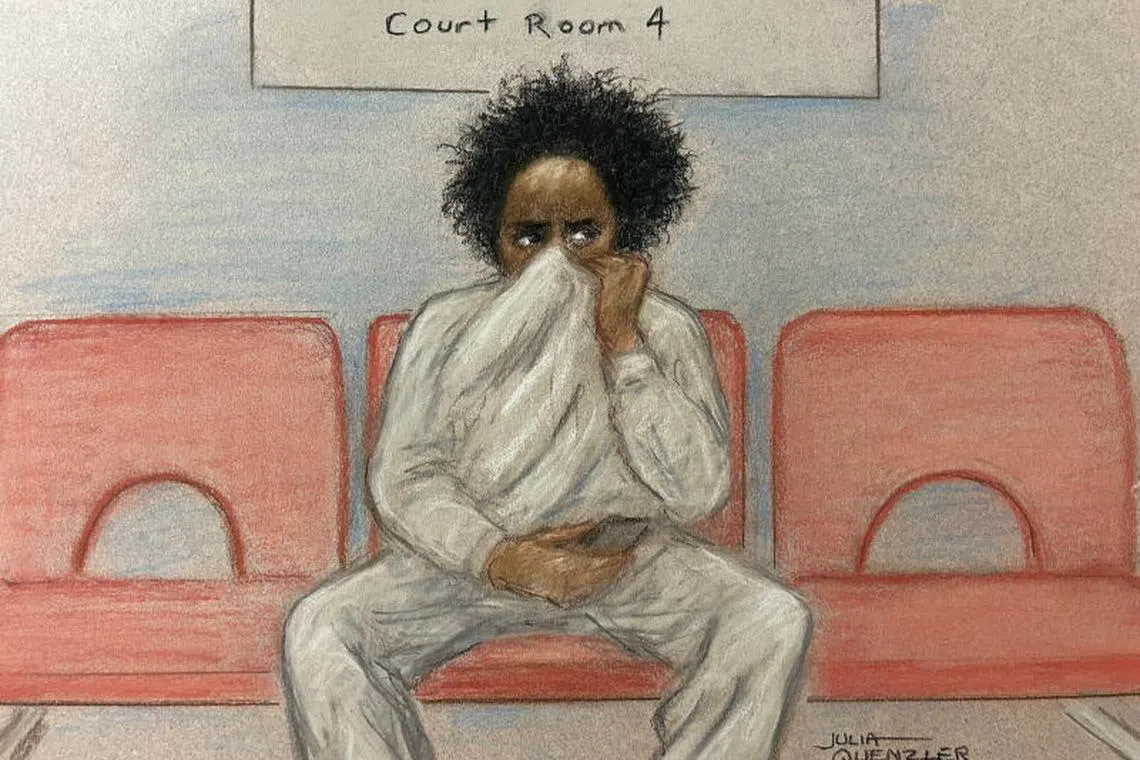 Southport murder suspect Axel Rudakubana appears via video link at the Westminster Magistrates' Court charged with production of the deadly poison ricin and a terrorism offence, in London, Britain, October 30, 2024, in this courtroom sketch. Courtesy of Julia Quenzler/Handout via REUTERS THIS IMAGE HAS BEEN SUPPLIED BY A THIRD PARTY. MANDATORY CREDIT