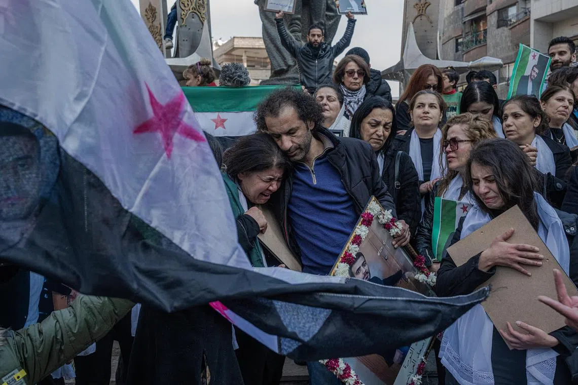 A commemoration in Jaramana, near Damascus, Syria for those who died in Assad-regime prisons on Dec 21. 