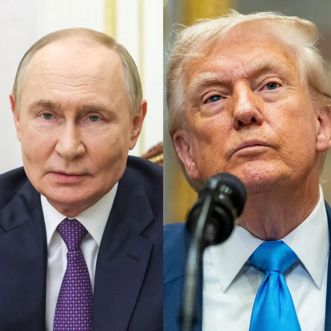 A meeting between US President Donald Trump (centre), Russian leader Vladimir Putin (left) and Ukrainian counterpart Volodymyr Zelensky could take place as early as next week, according to reports.