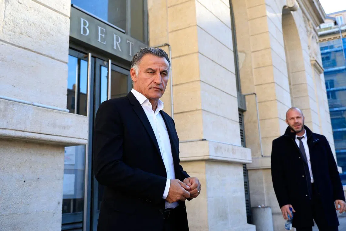 Former coach Nice Christophe Galtier is seen outside Nice's courthouse during a break of his trial over harassment and discrimination on the grounds of race or religion.