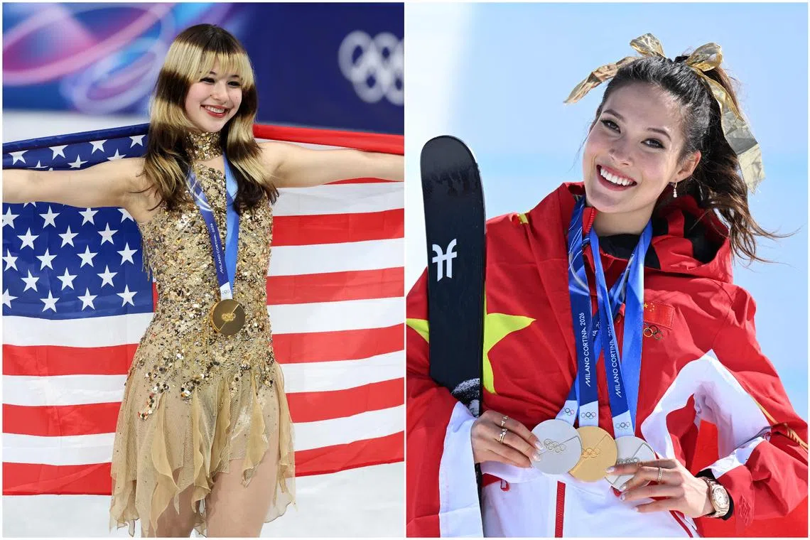 The parallels between Eileen Gu (right) and Alysa Liu are uncanny.