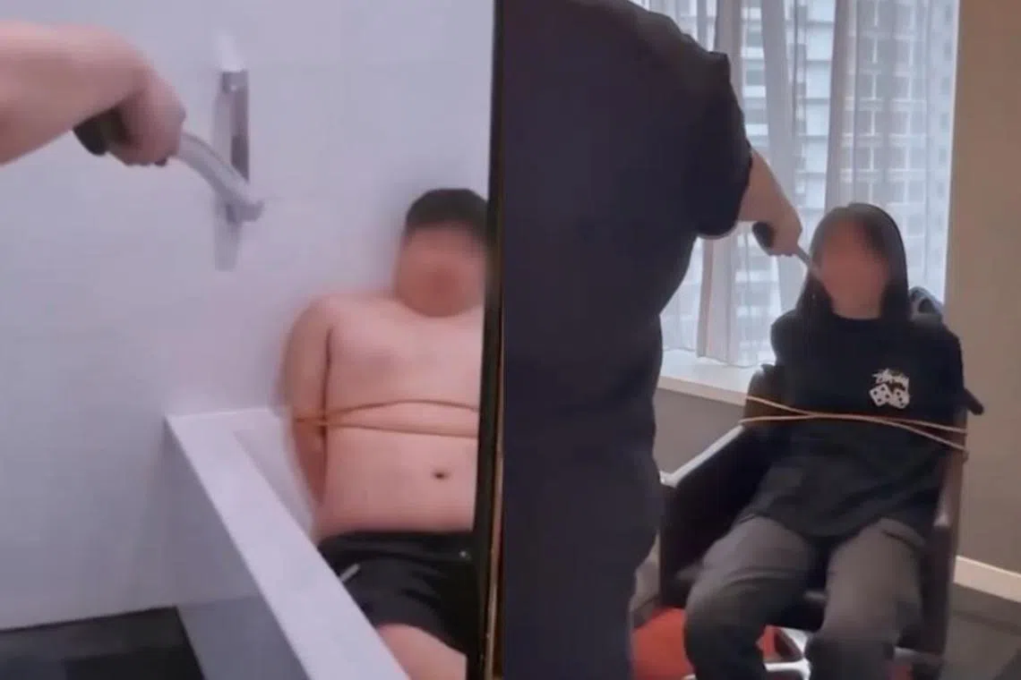 The parents of the two victims received videos of the duo being tied up along with ransom demands.