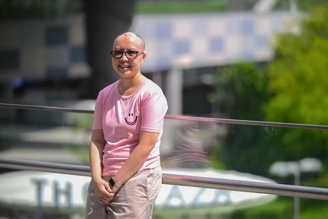 ST20240614_202461214135 skproton/Salma Khalik/Azmi Athni// Ms Leong Pei Ling, 41, an admin staff, has undergone a proton beam therapy for her brain tumour. ST PHOTO: AZMI ATHNI