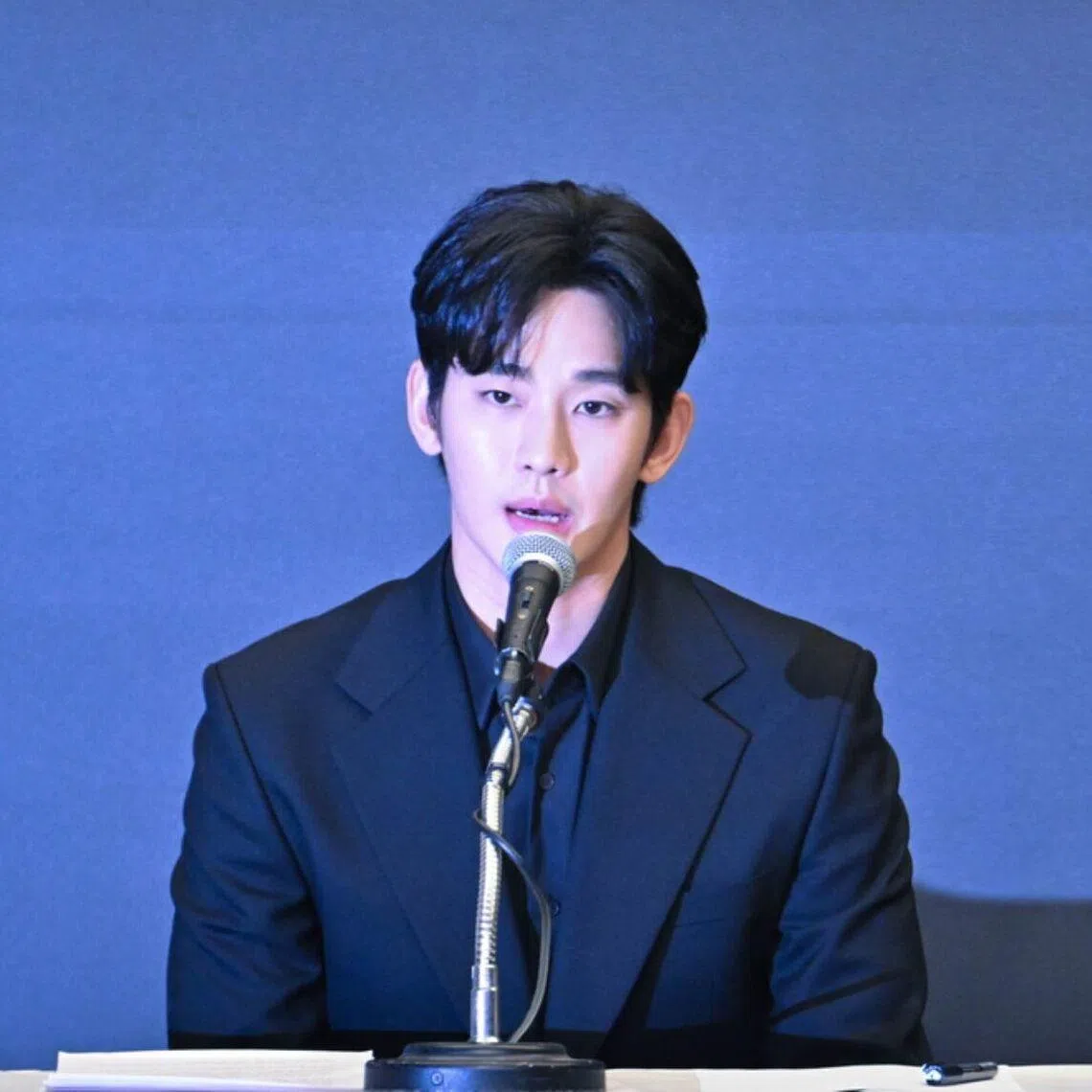 Kim Soo-hyun speaks at a press conference on March 31, 2025. 