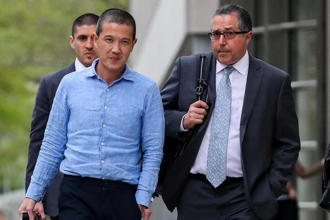 Ng (left) will be required to begin his prison term upon his return to the US.