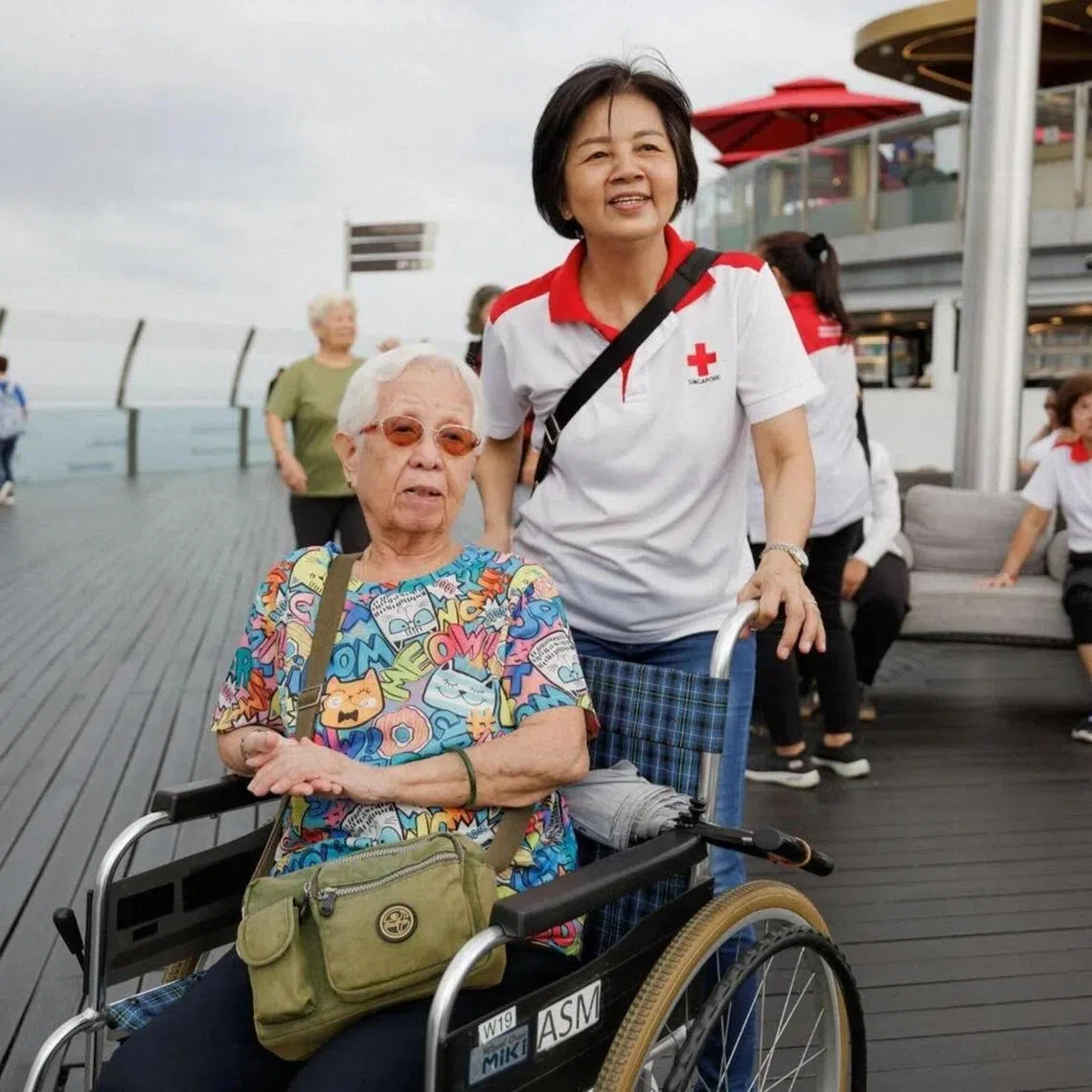 sfage - Madam Peh Kim Hiok, 62, has been a volunteer with the Singapore Red Cross' ElderAid -  a befriending programme for elders -  for about 8 years.  She believes that seniors should stay healthy and help each other.

Credit: Singapore Red Cross