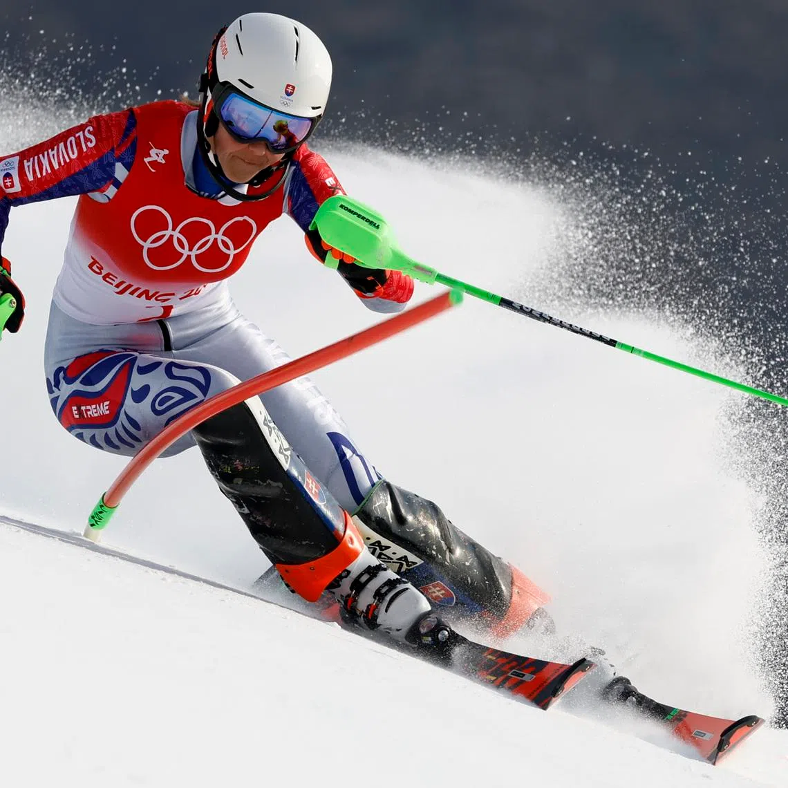 FILE PHOTO: 2022 Beijing Olympics - Alpine Skiing - Women's Slalom Run 2 - National Alpine Skiing Centre, Yanqing district, Beijing, China - February 9, 2022. Petra Vlhova of Slovakia in action. REUTERS/Christian Hartmann/ File Photo