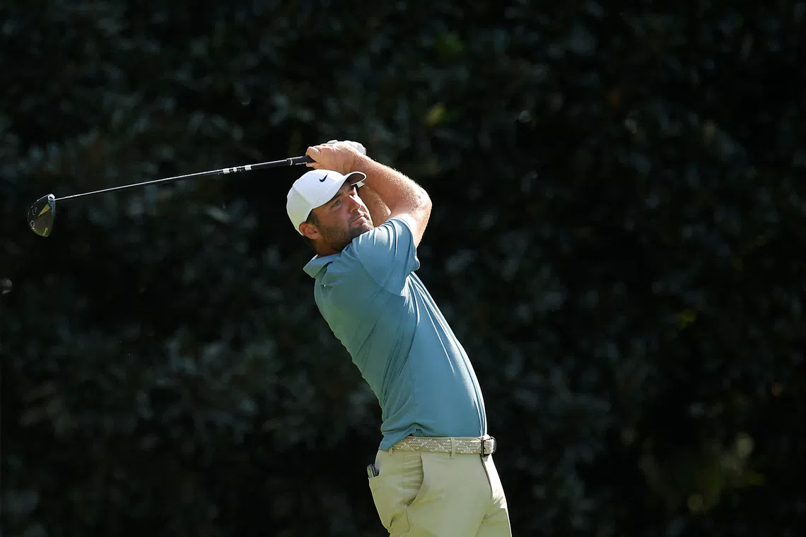 World number one Scottie Scheffler plays his shot from the 17th tee during the final round of the TOUR Championship 2026 on Aug 30.