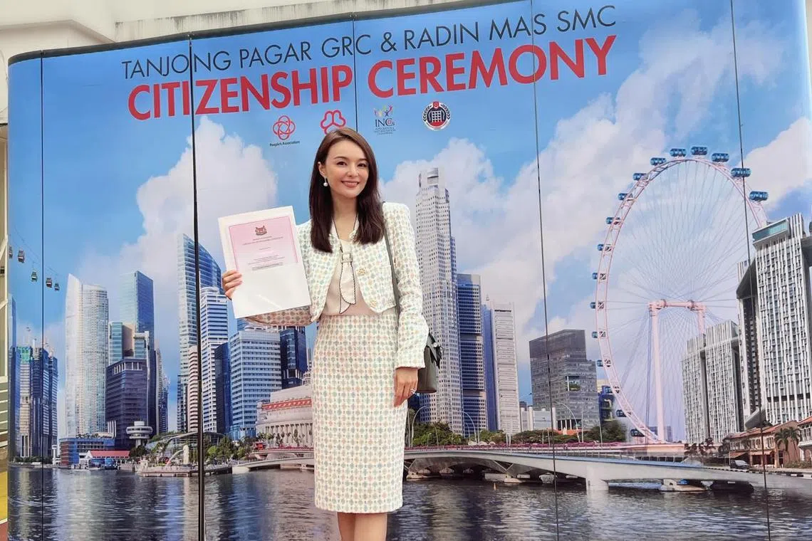 Apple Hong posted on social media several photos and a video of her citizenship ceremony.