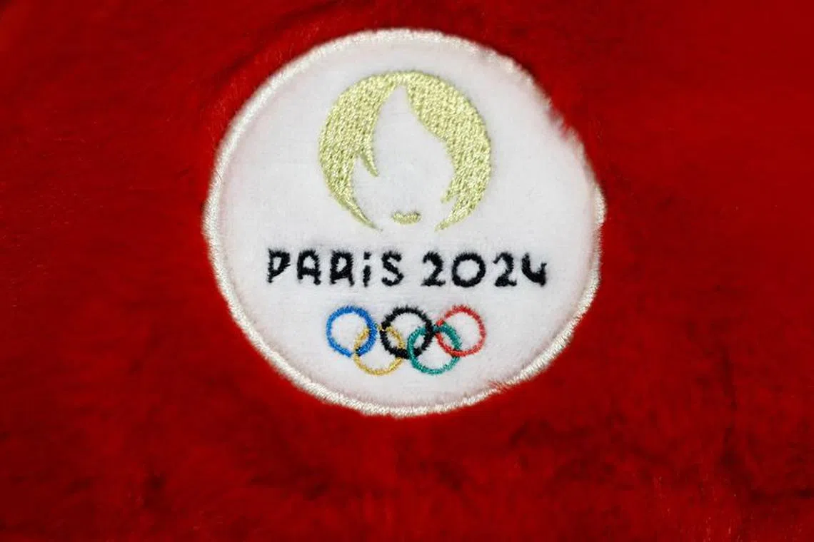 The logo of the Paris 2024 Olympics and Paralympics Games is seen on an official toy mascot at the Doudou et Compagnie factory in La Guerche-de-Bretagne near Rennes in Brittany, France, April 12, 2023. REUTERS/Stephane Mahe/File Photo