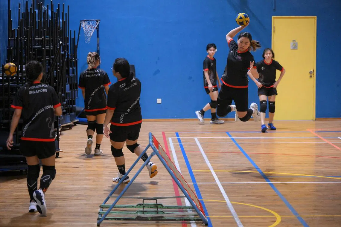 National tchoukball player Angelina Tan (right) was delighted to be crowned world No.1 in her debut season.