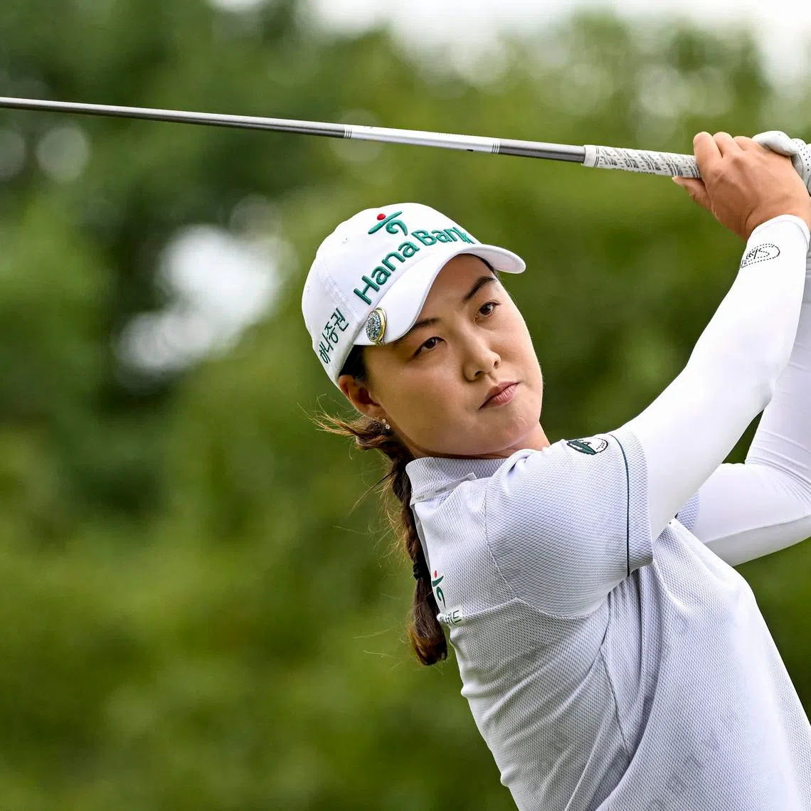 FILE PHOTO: Aug 23, 2025; Mississauga, Ontario, CAN;   Minjee Lee plays her tee shot at the third hole during third round play at the CPKC Women's Open golf tournament. Mandatory Credit: Dan Hamilton-Imagn Images/ File Photo