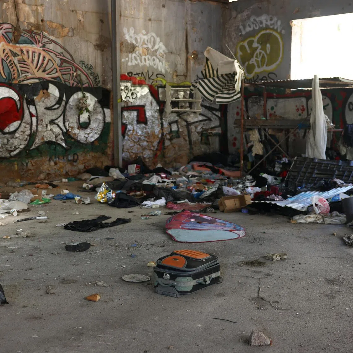 An abandoned building where the body of a British 38-year-old woman, Elisabeth-Jane Ross, was found in a suitcase on July 18th, in Athens, Greece.