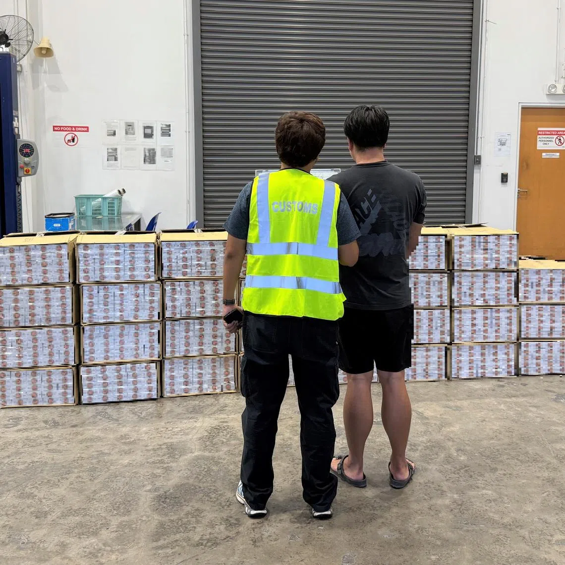 The duty-unpaid cigarettes were found in the cargo compartment of a Singapore-registered van.