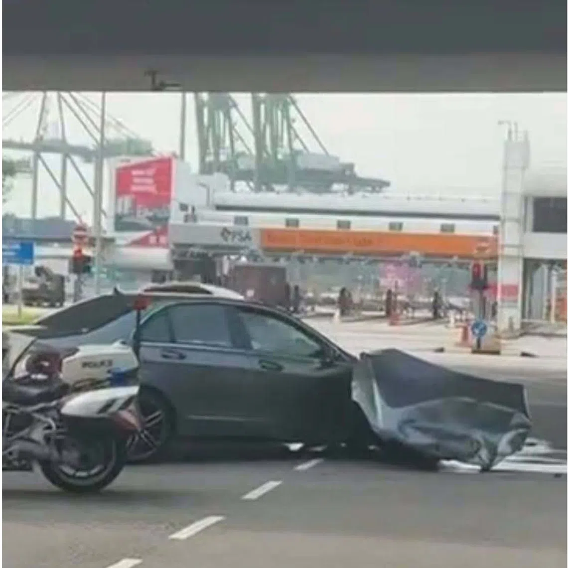 An accident involving a car and a taxi took place near Keppel Road on Aug 26.