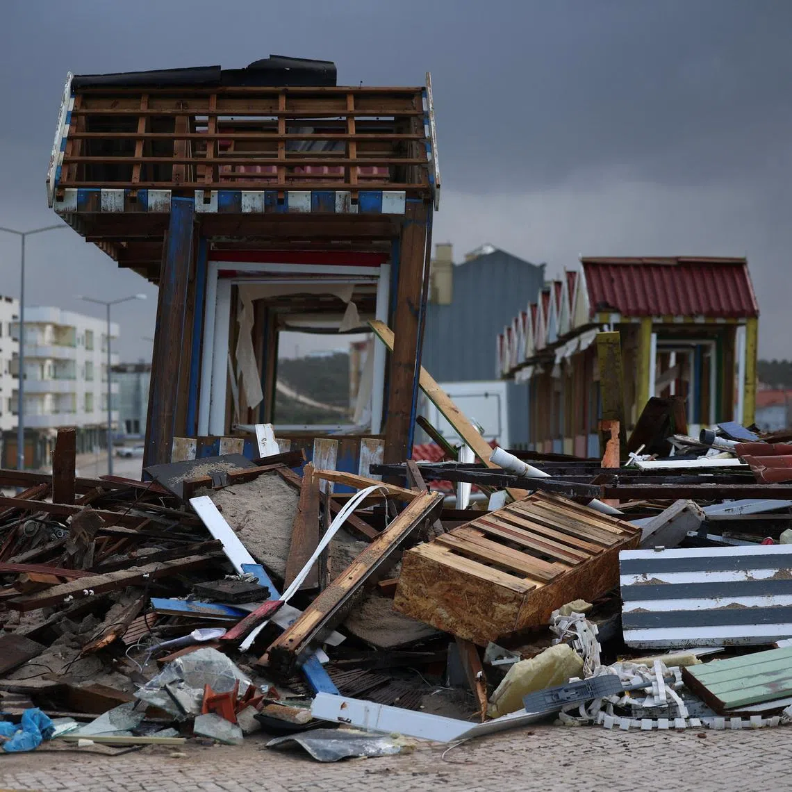 A view of debris after the passage of storm Kristin, in Praia da Vieira, Leiria, Portugal, February 2, 2026. REUTERS/Pedro Nunes