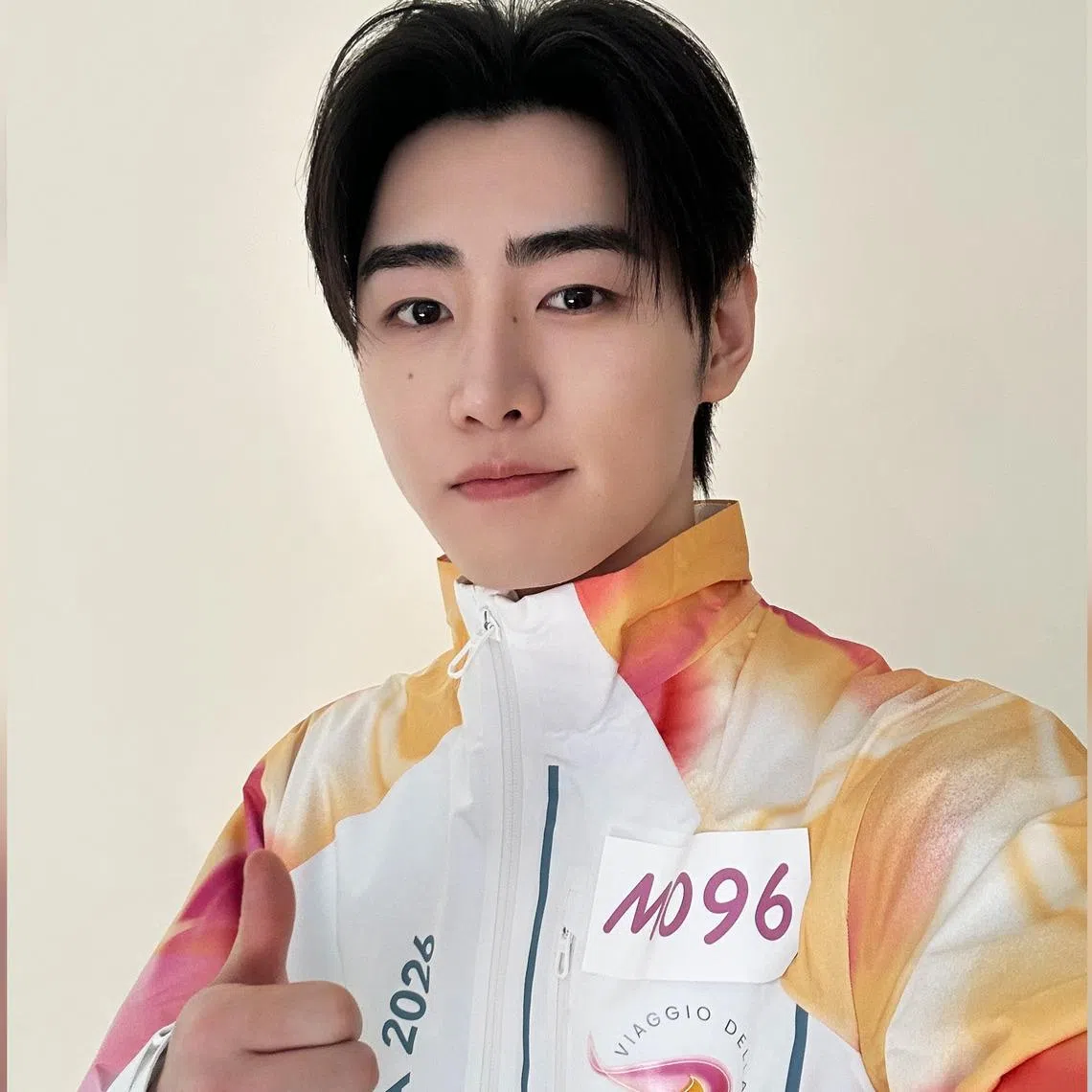 South Korean singer Sunghoon from K-pop boy band Enhypen, a former figure skater, carried the Olympic torch at the Milano Cortina 2026 Winter Olympic Games in Italy.