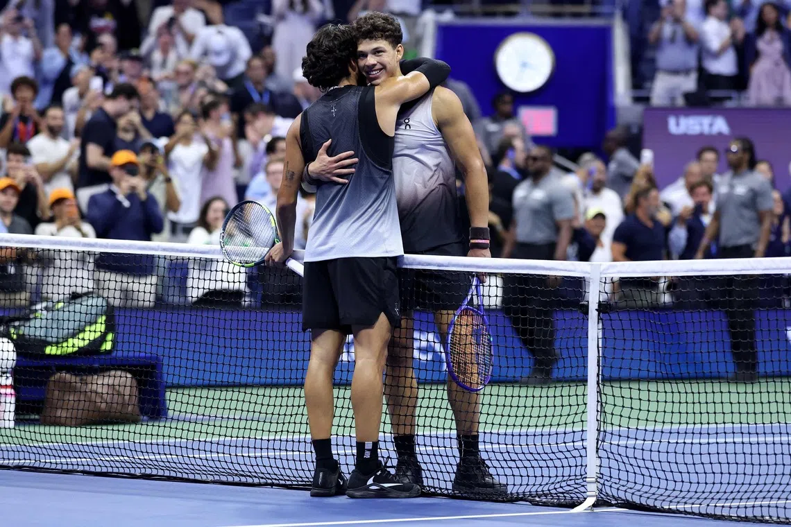 Ben Shelton claimed the biggest win of his career by stunning defending champion Carlos Alcaraz in a five-set thriller that finished at 3.33am.
