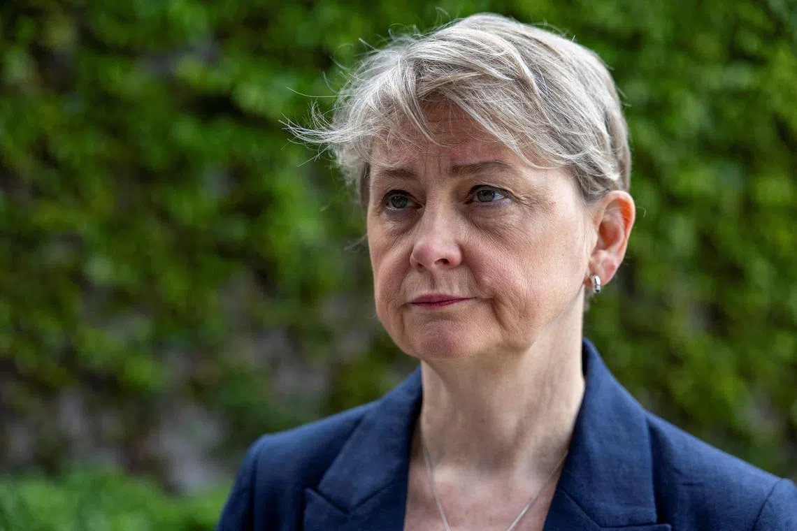 British Foreign Secretary Yvette Cooper looks on during an interview with Reuters, as she attends Antalya Diplomacy Forum in Antalya, Turkey, April 18, 2026. REUTERS/Umit Bektas