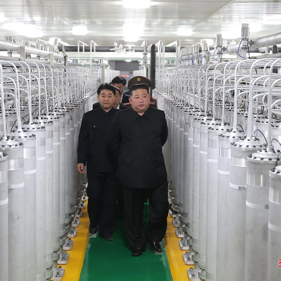 North Korean leader Kim Jong Un visited the country's nuclear material production base and nuclear weapons institute at an undisclosed location on Jan 29, 2025.