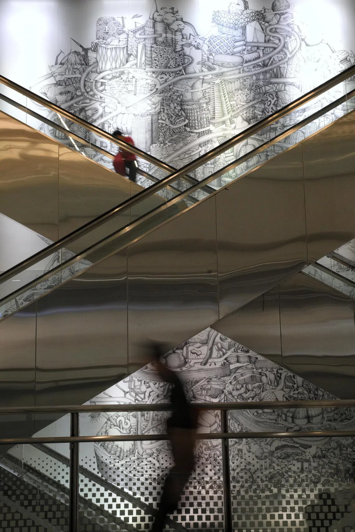 The 11.4m-tall “Newton” mural at Newton MRT station.