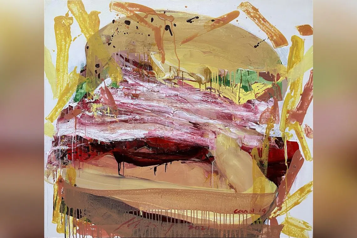 A painting by artist Wong Keen titled Ninja Burger (2021) was sold for $45,000 in January 2022 by artcommune gallery in Singapore.