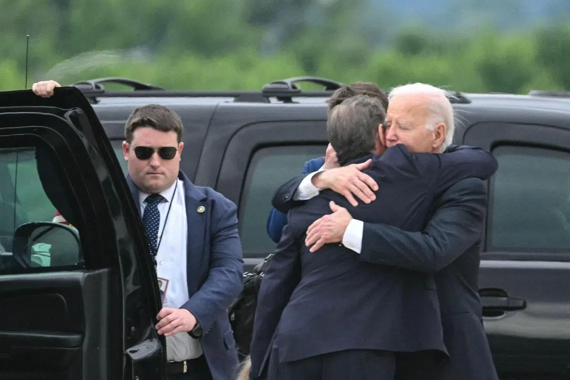 Within hours of the verdict, President Joe Biden traveled home, disembarked from Marine One and embraced his son. 