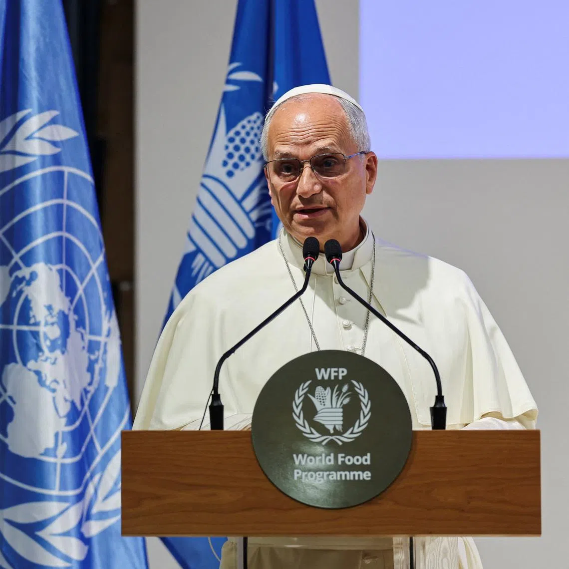 Pope Leo urged governments to increase their spending and not subject food aid to limits based on geopolitical concerns during his visit to the Rome headquarters of the World Food Programme on June 22.