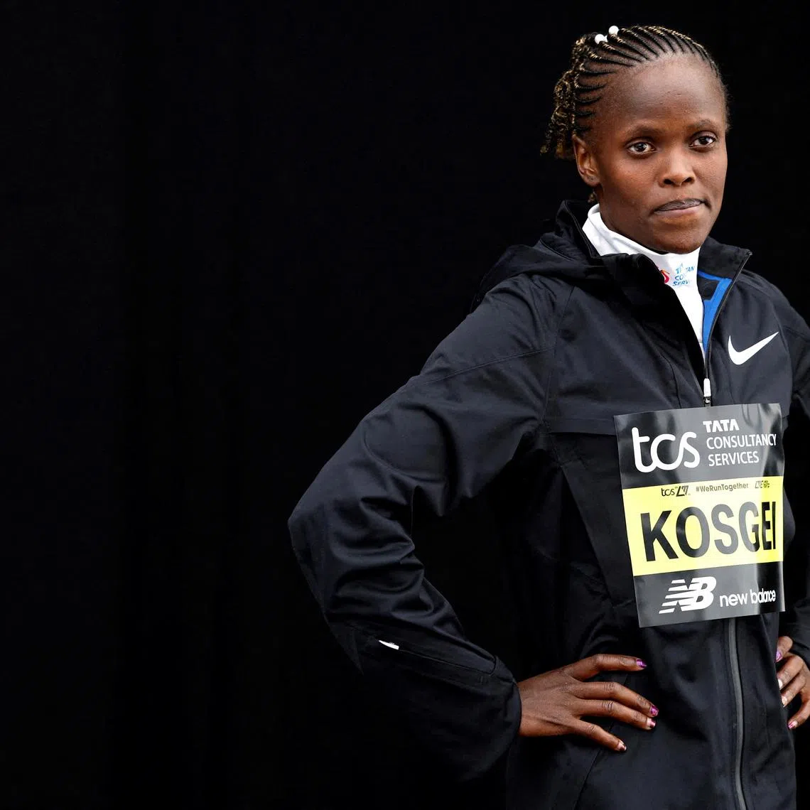 FILE PHOTO: Athletics - London Marathon 2024 - Women's Elite Press Conference - London, Britain - April 18, 2024 Kenya's Brigid Kosgei poses for a photograph ahead of the London Marathon REUTERS/Peter Cziborra/File Photo
