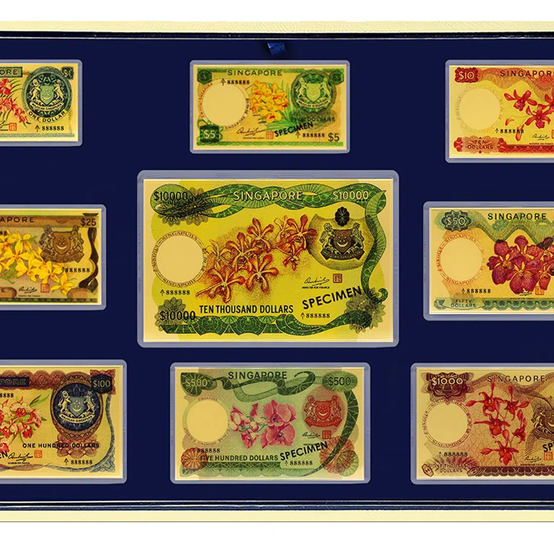 These banknote replicas are minted in 999 fine gold or 999 fine silver, the Singapore Mint said in a release on April 23.