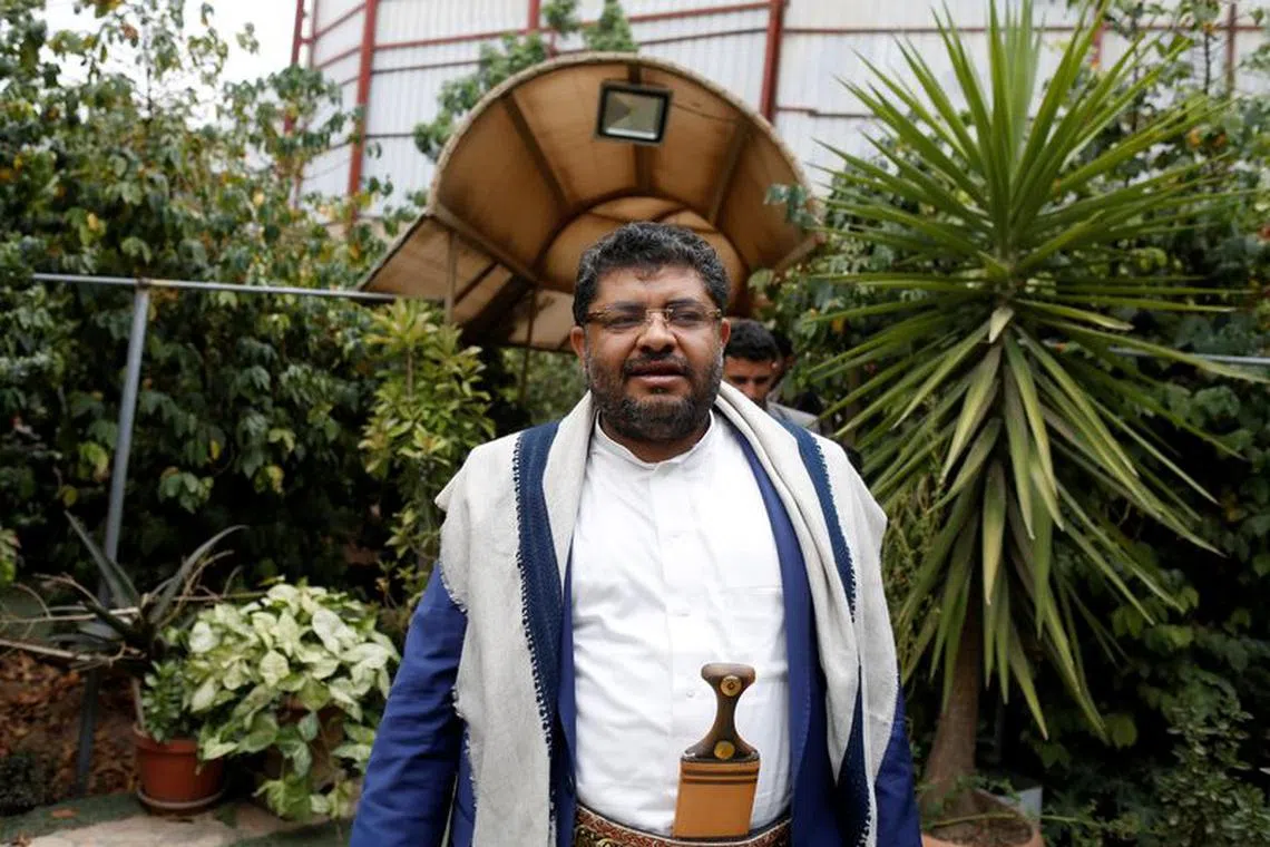 FILE PHOTO: Mohamed Ali al-Houthi, head of the Houthi supreme revolutionary committee, walks after an interview with Reuters in Sanaa, Yemen August 1, 2018. REUTERS/Khaled Abdullah/File Photo