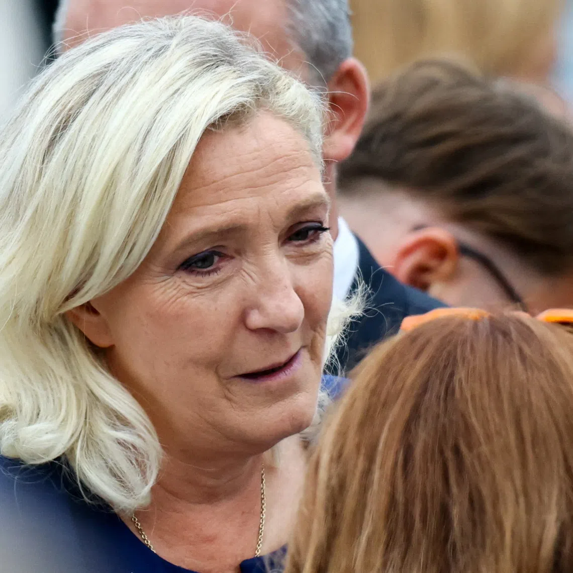 Marine Le Pen, French far-right leader and member of parliament in Place de la Concorde, Paris before the arrival of Pope Leo to celebrate an open-air Mass  as part of his four-day apostolic journey to France, September 26, 2026. REUTERS/Sarah Meyssonnier