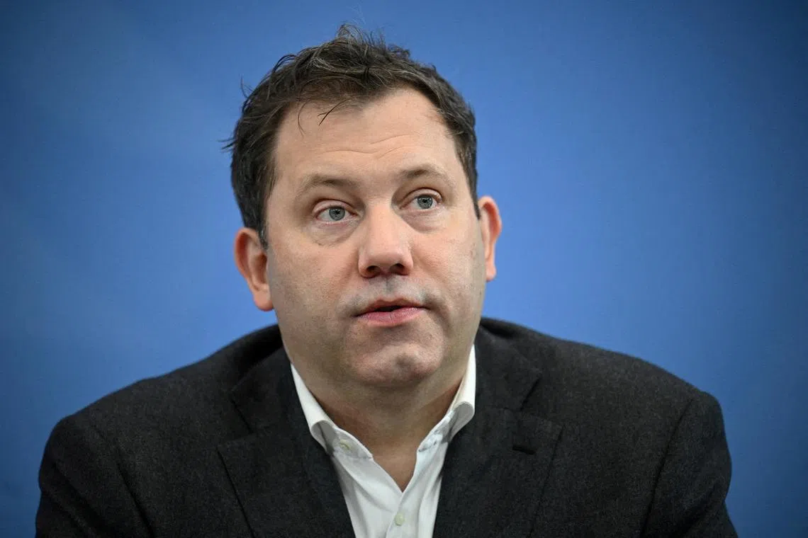 FILE PHOTO: German Finance Minister and co-leader of the Social Democratic Party Lars Klingbeil attends a press conference at the Chancellery, in Berlin, Germany December 11, 2025. REUTERS/Annegret Hilse/File Photo