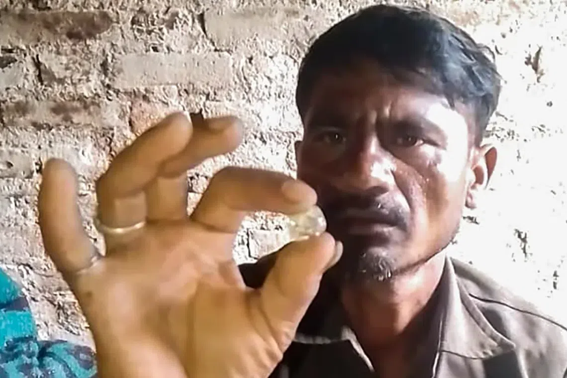 Mr Raju Gond normally makes about US$4 a day taking whatever work comes his way to provide for his family.