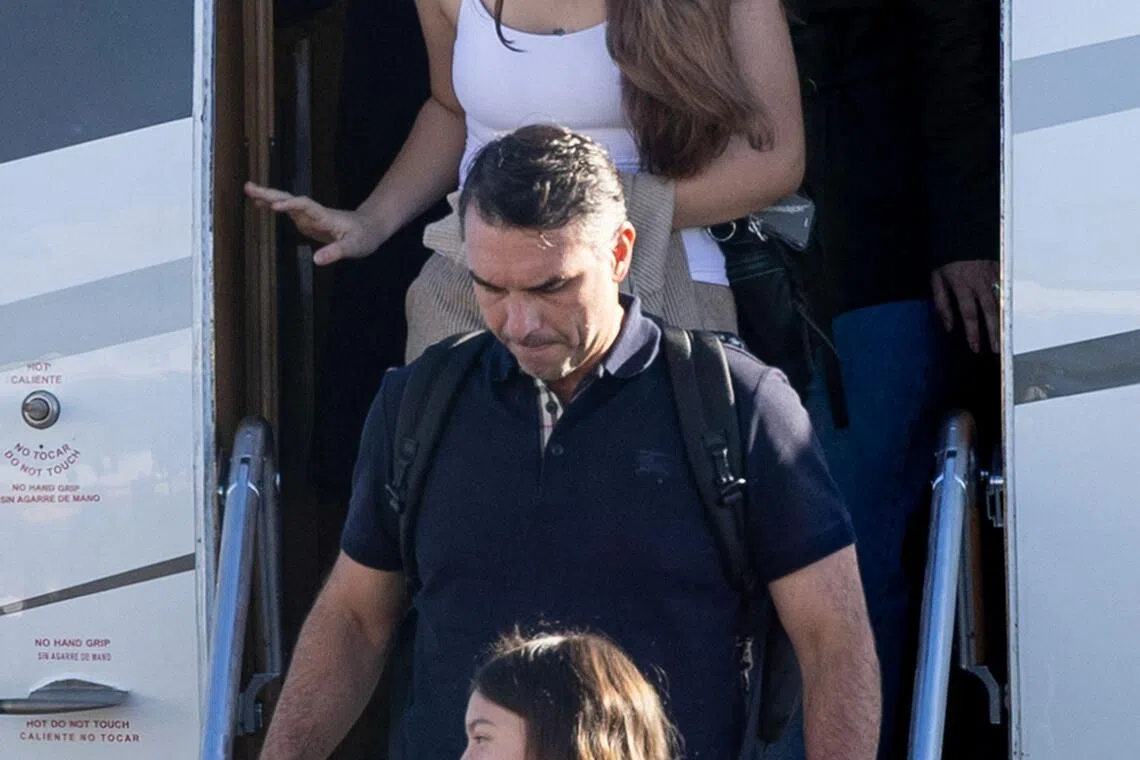 Flavio Bolsonaro arriving in Miami, Florida, on Oct 28, after leaving Brazil with his family.
