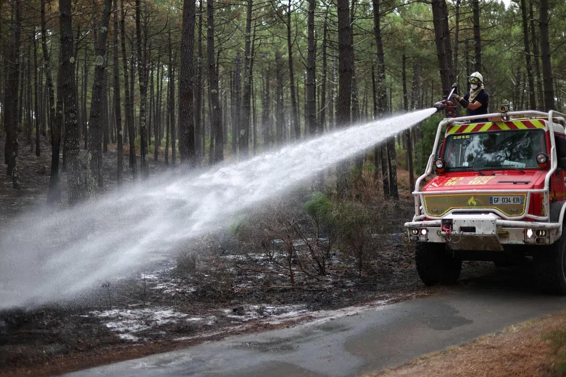 Wildfires ease near Bordeaux and Madrid, bringing respite