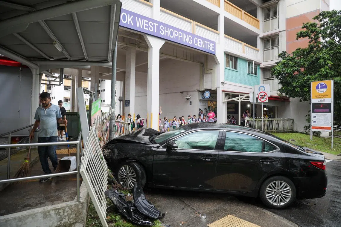 The elderly driver was conscious when taken to the National University Hospital.