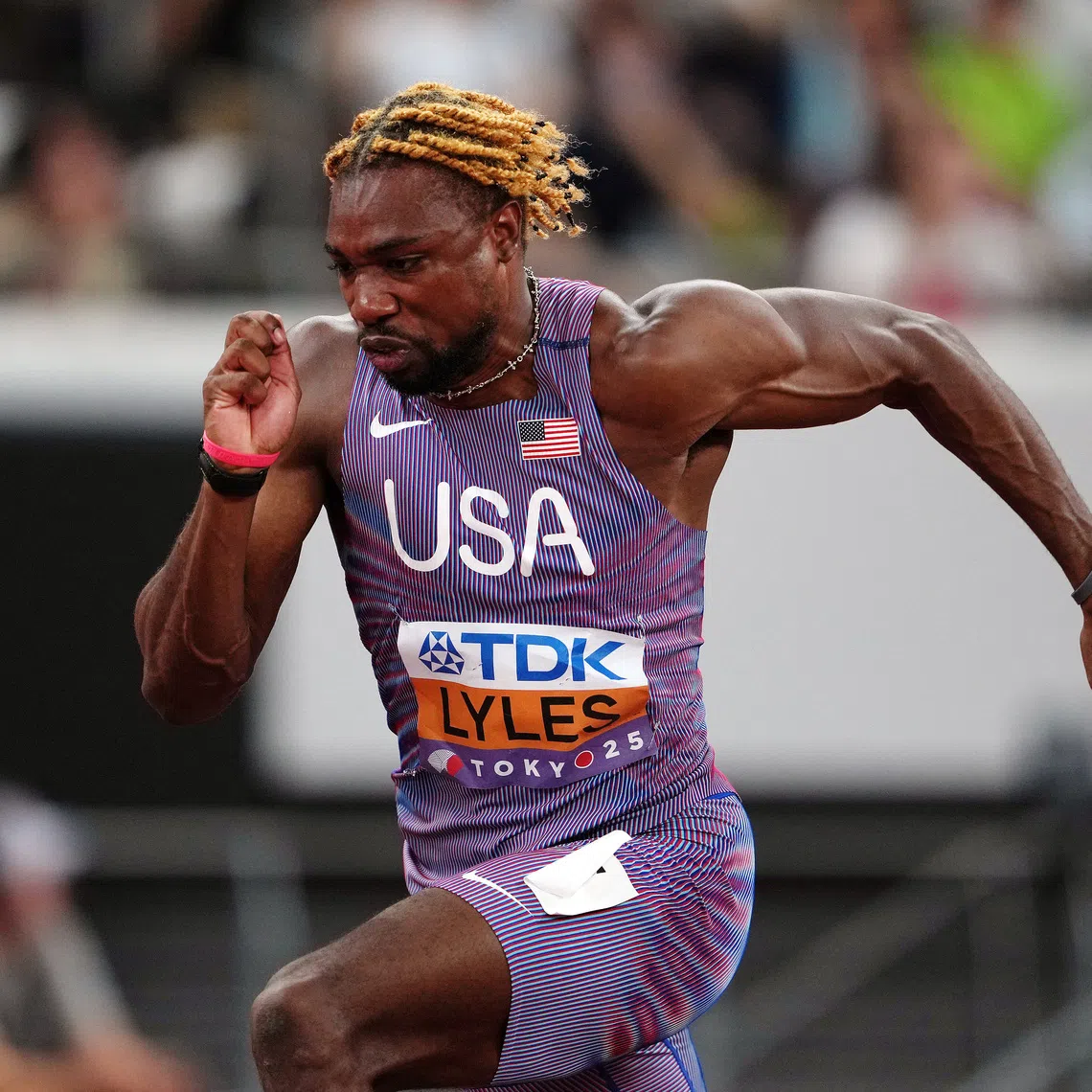 World Athletics Championships Tokyo 2025 - Men's 100m Round 1 - Japan National Stadium, Tokyo, Japan - September 13, 2025 Noah Lyles of the U.S. in action during the heats REUTERS/Aleksandra Szmigiel